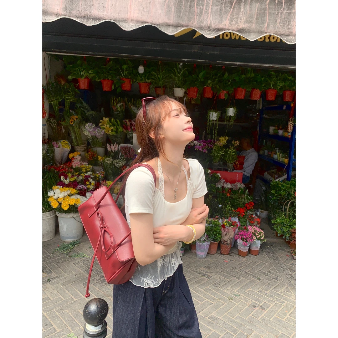 切糕自制【仙本海域】小个子春夏小众品质女短款设计感拼接短袖T恤