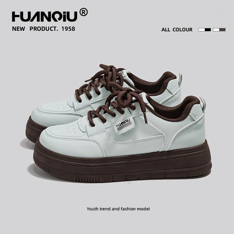 环球2025春季新款爆款小众百搭厚底小白鞋女款学生原创板鞋HC060