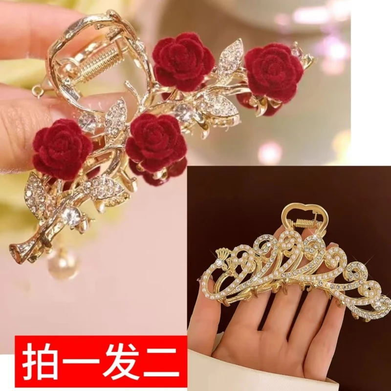 A223新款后脑勺大号鲨鱼夹发饰高级感发夹头饰