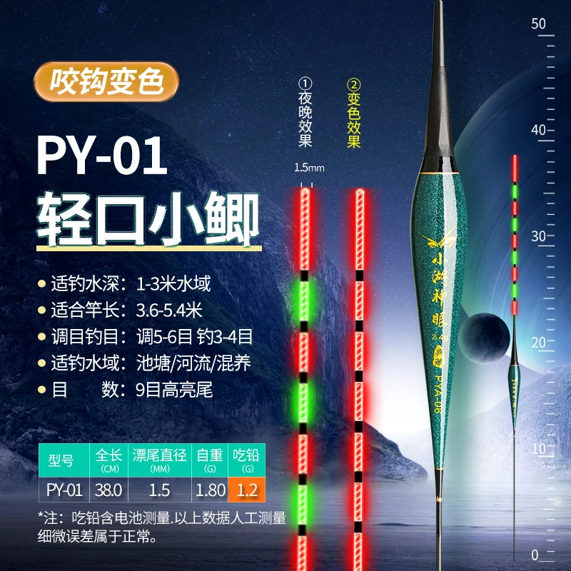 小凤仙【3支装】高亮尾电子夜光漂浮漂路滑高灵敏鲢鳙鲫鱼夜钓