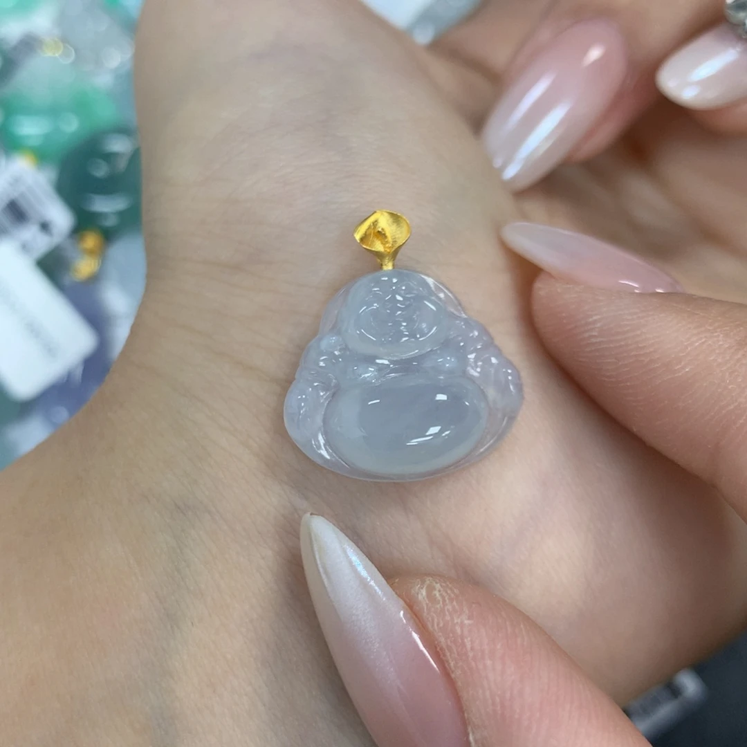 颈饰18K金镶嵌翡翠