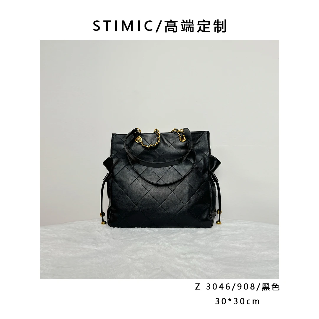 Z3046/908/黑色Paiyuge高端订制手工时尚女士单肩斜挎手提包908
