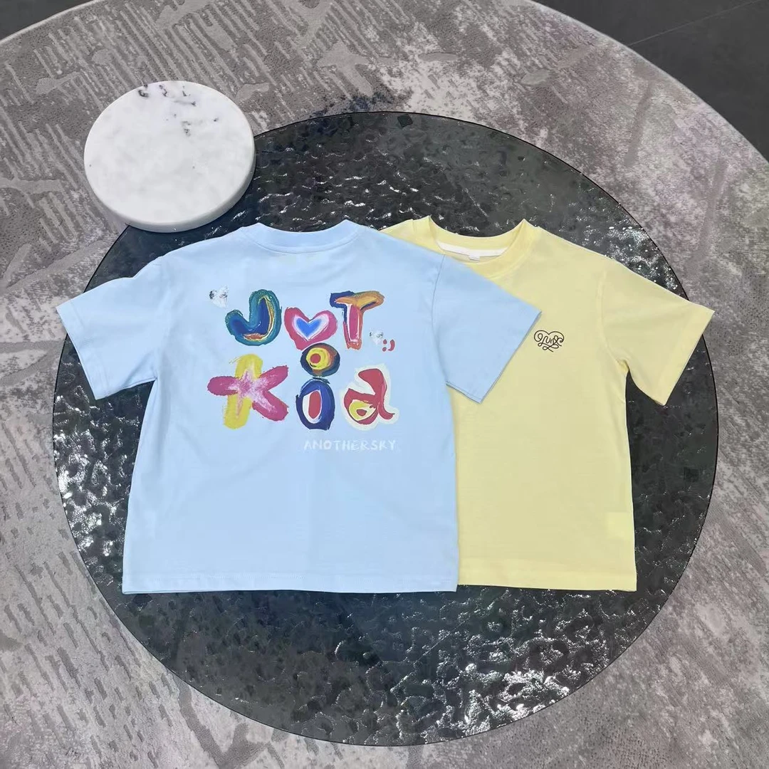 排汗短袖休闲吸汗夏季T恤蓝色女童休闲风韩版女男中童