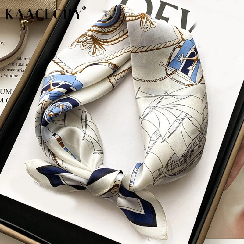 KAACECHY高档明星同款真丝丝巾女新款时尚桑蚕丝百搭小方巾礼盒装