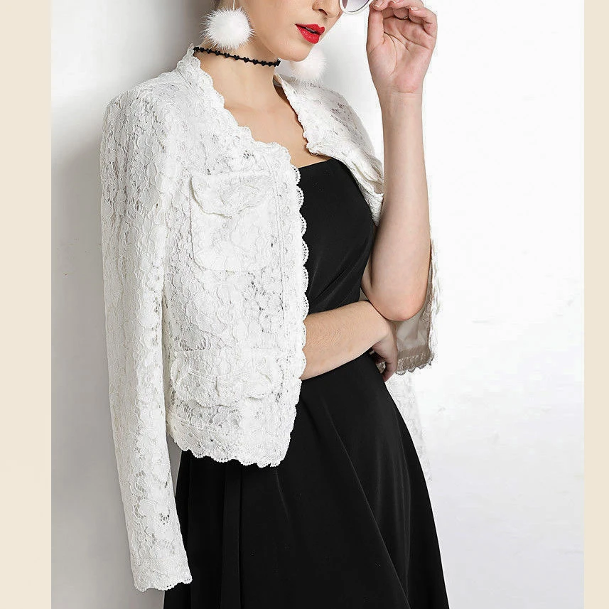 【拉法LARFille】「奢香蕾丝」高个子蕾丝小香风外套夹克