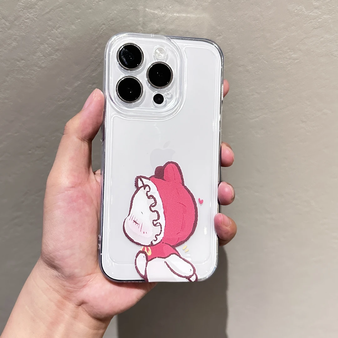 创意小猪女孩结情侣壳适用苹果16pro/15promaxiPhone14手机壳1312