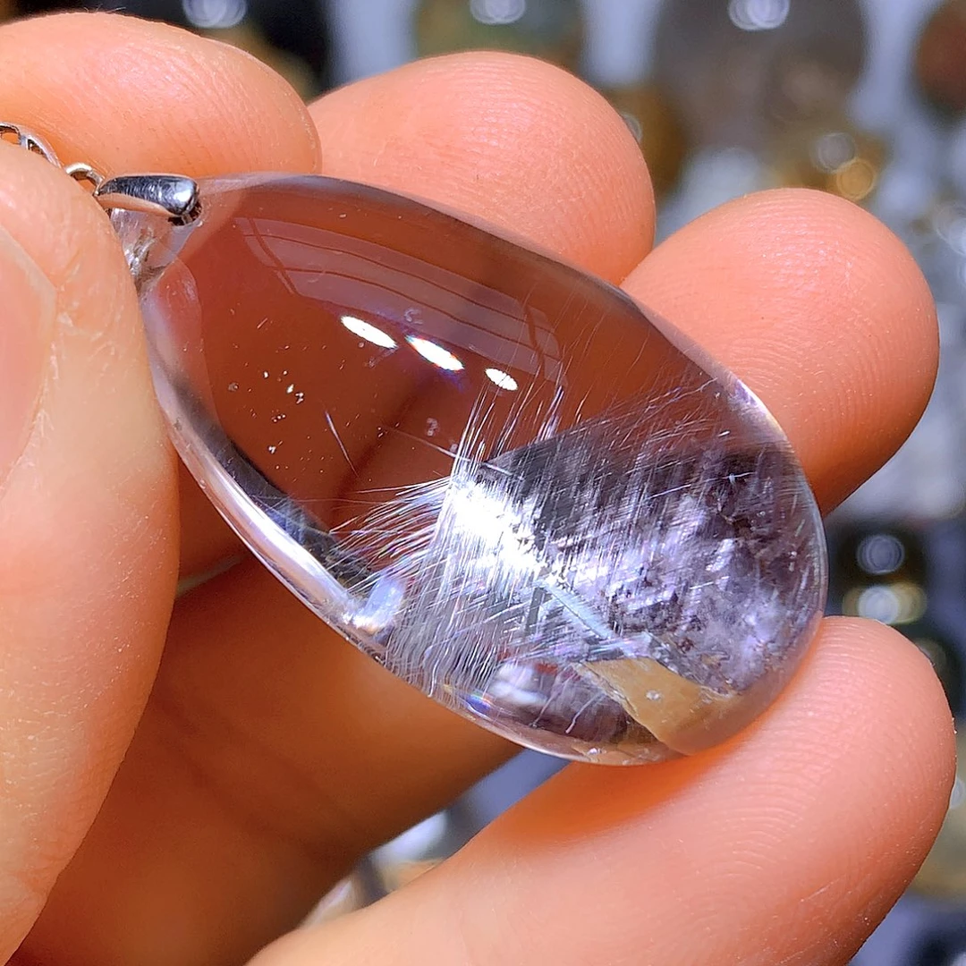 吊坠银S925镶嵌水晶天然水晶