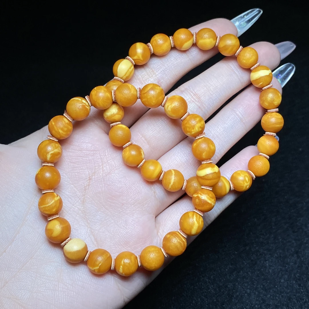 【小北珠宝】蜜蜡DIY单圈手串约7.5mm+【多样性发一件】15-WP04X29