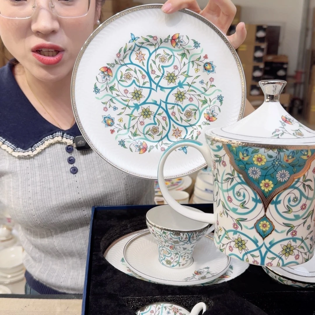 骨瓷珐琅彩茶具套装顺丰