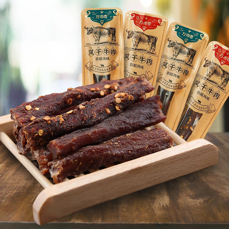 万市香超干风干牛肉干 5斤草原风味牛肉片高蛋白休闲食品小吃严选