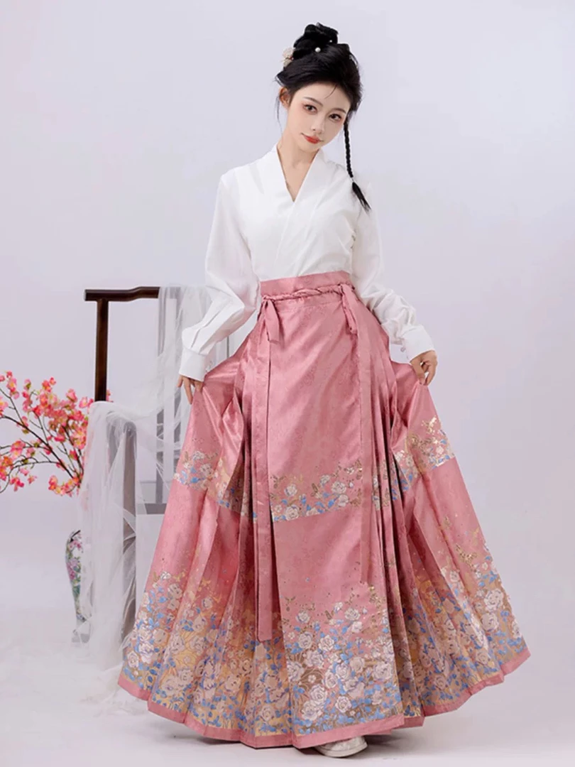 【花之恋】 织金妆花马面裙小个子八分裙