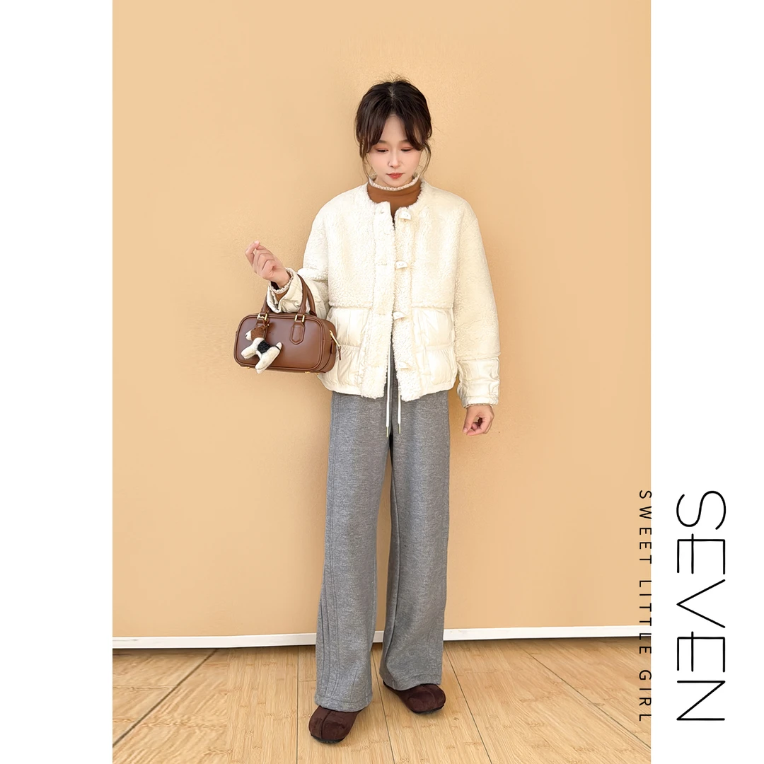 ⑦七七146小个子冬季保暖90白鹅绒羽绒服女新款毛毛短外套小美说