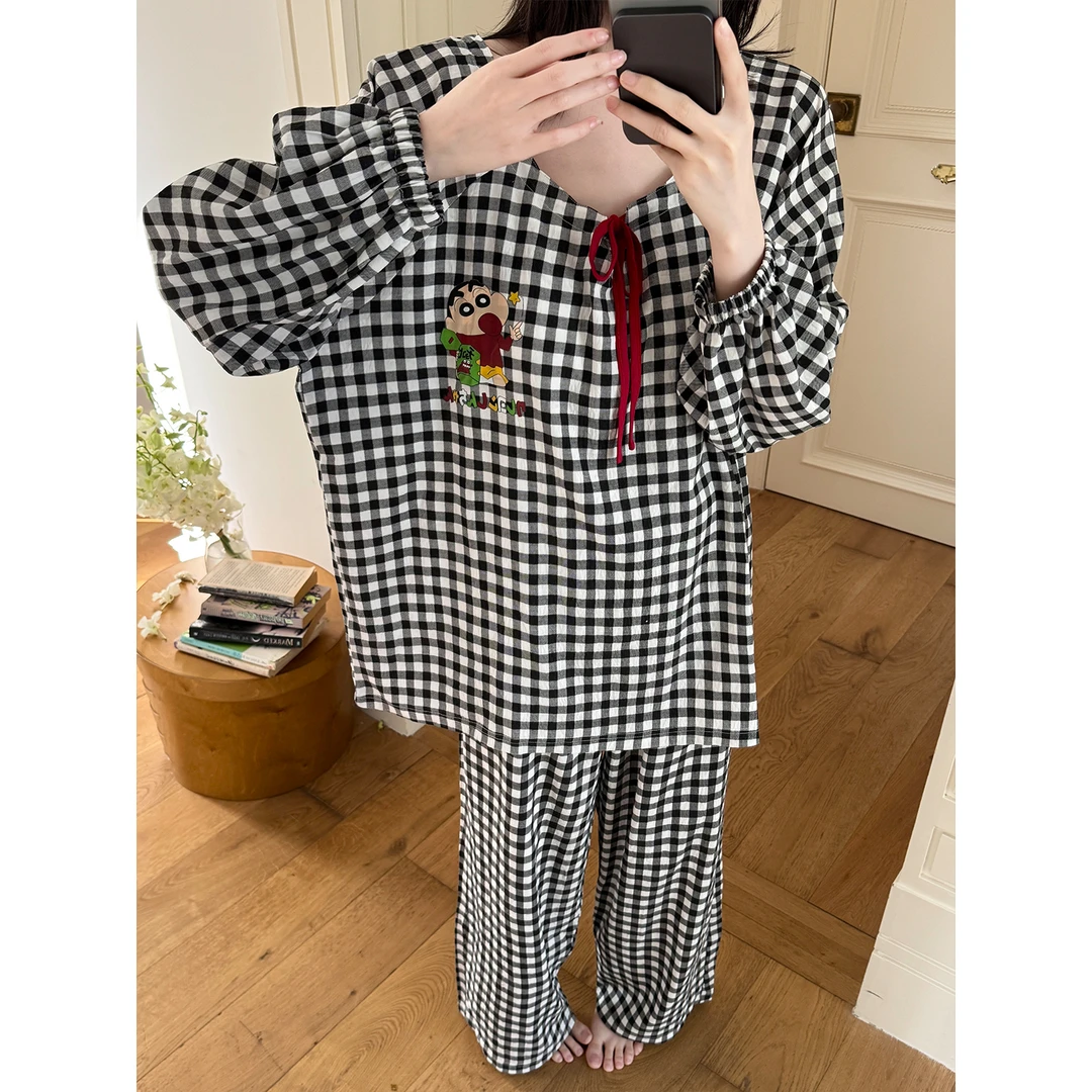 大码春秋季睡衣女款爆款2025新款可外穿宽松高颜值长袖家居服套装