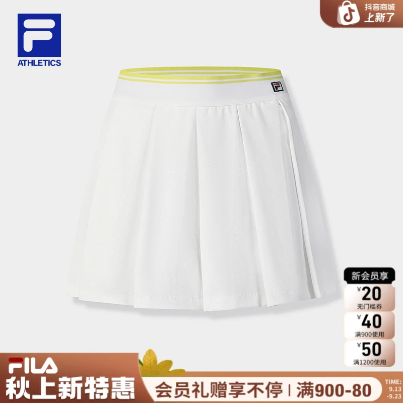 FILA斐乐女款裙【新品发售】夏季梭织休闲百搭时尚百褶A11W523309F