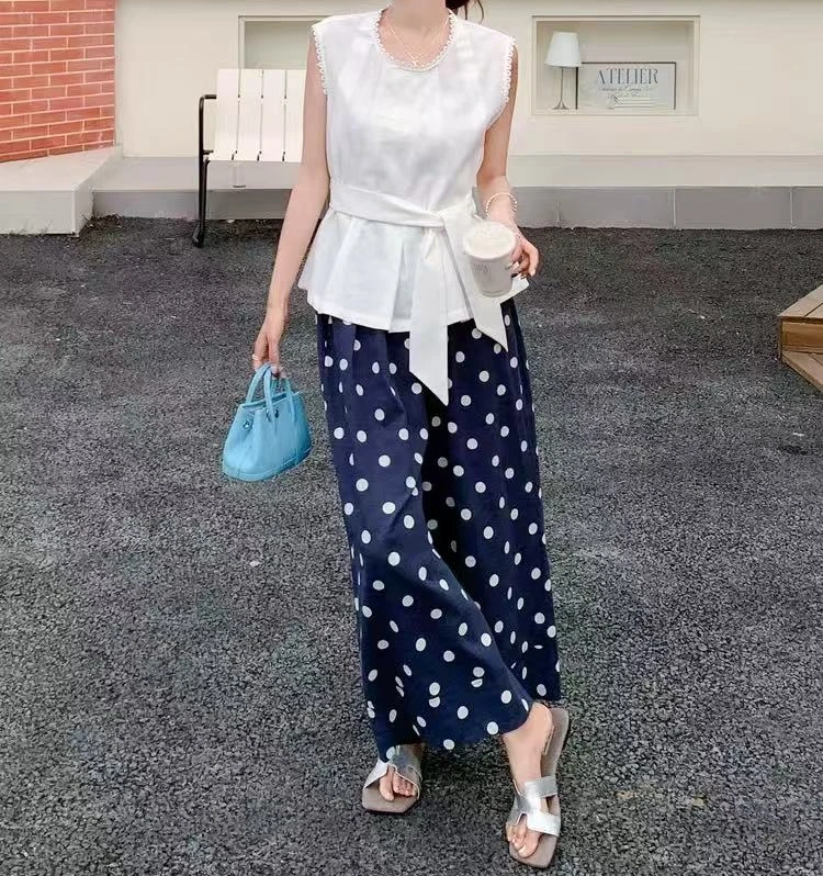 Z.X 文艺复古波点套装 8372（C3）