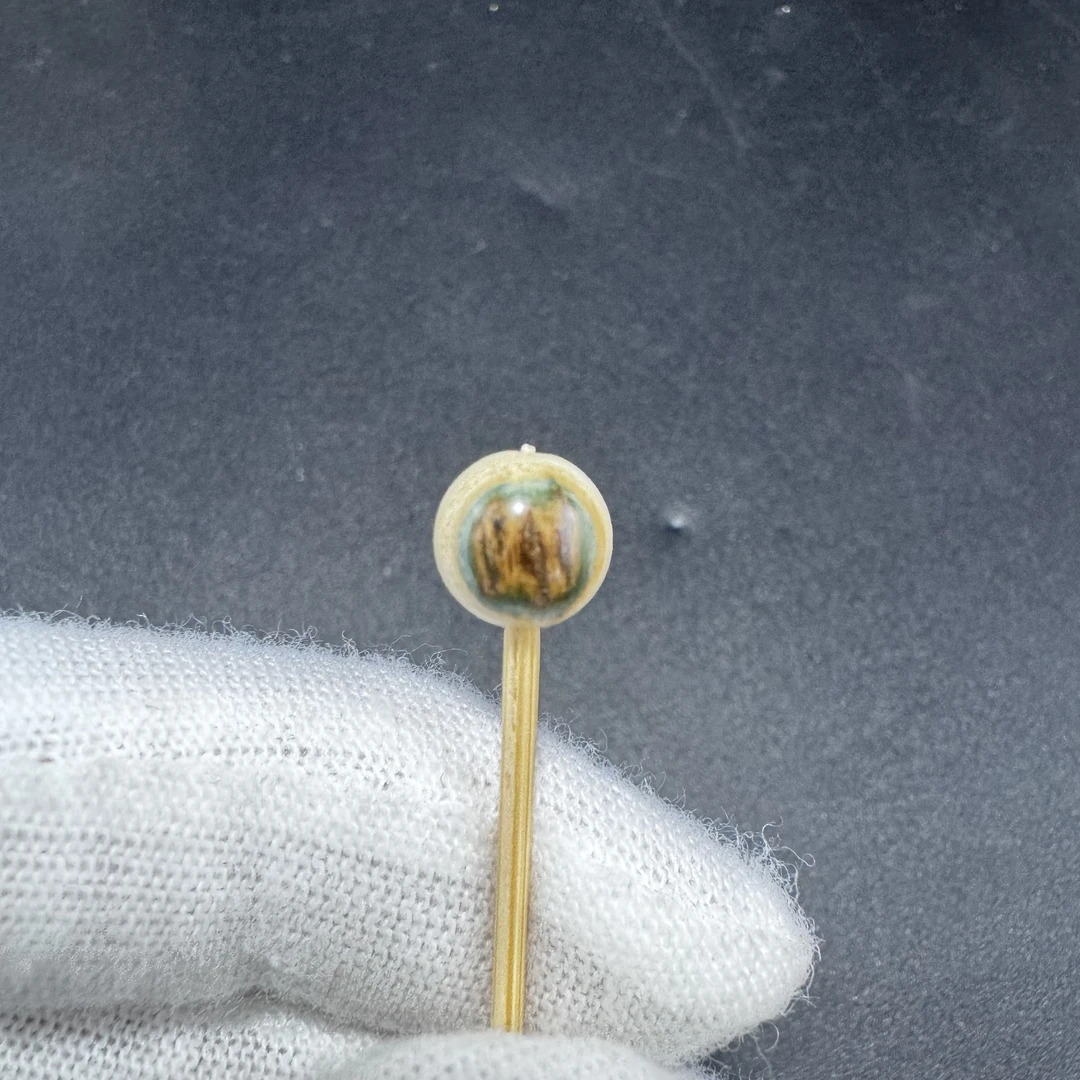 【猛犸兄弟】L0120 天然猛犸牙8mm蓝眼睛单珠