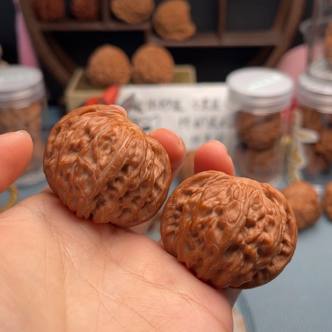 文玩核桃把件磨盘蝴蝶磨41