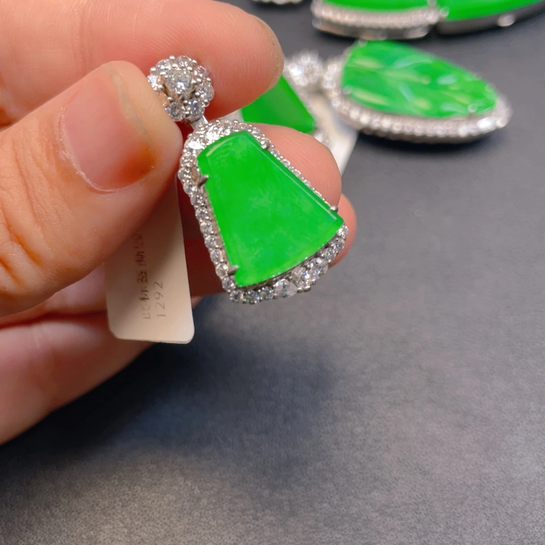 翡翠银S925镶嵌吊坠(不含链)