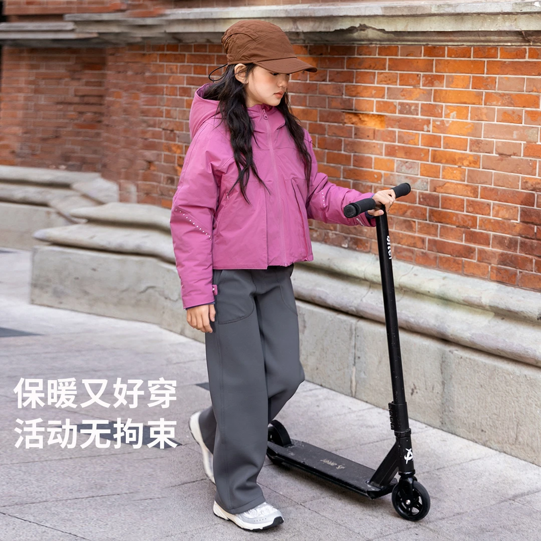 【奥莱】原创设计儿童轻棉服女童户外运动防风滑雪服秋冬保暖外套
