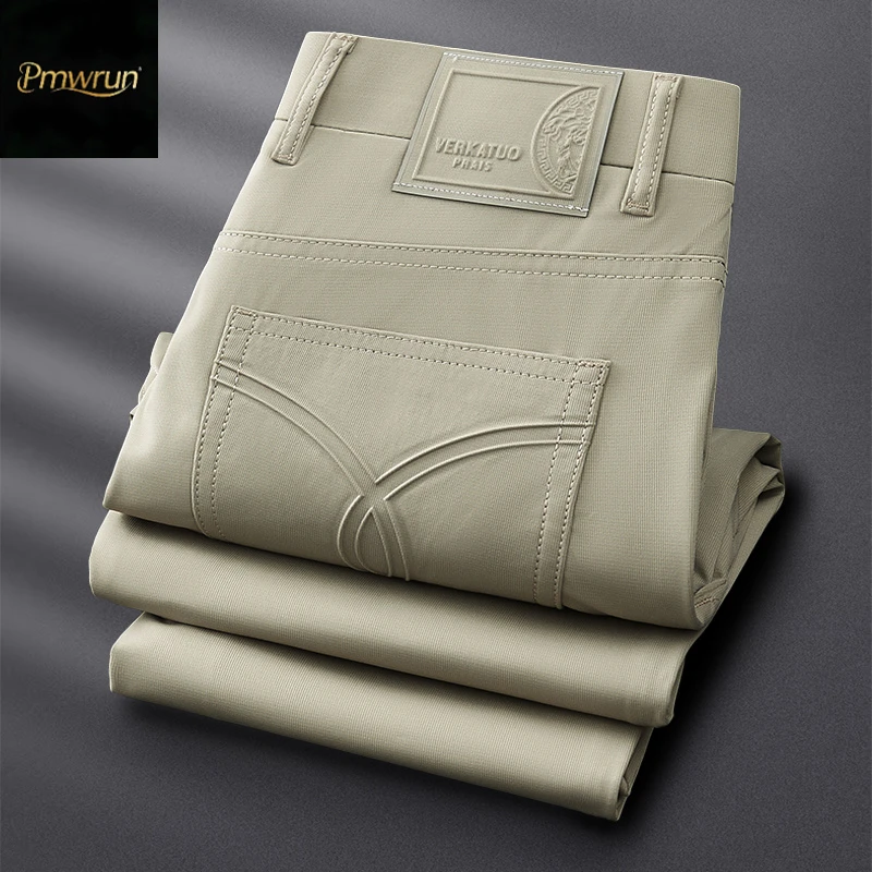 Pmwrun高端上档次休闲男裤商务直筒新款欧货夏季薄款修身西装裤子