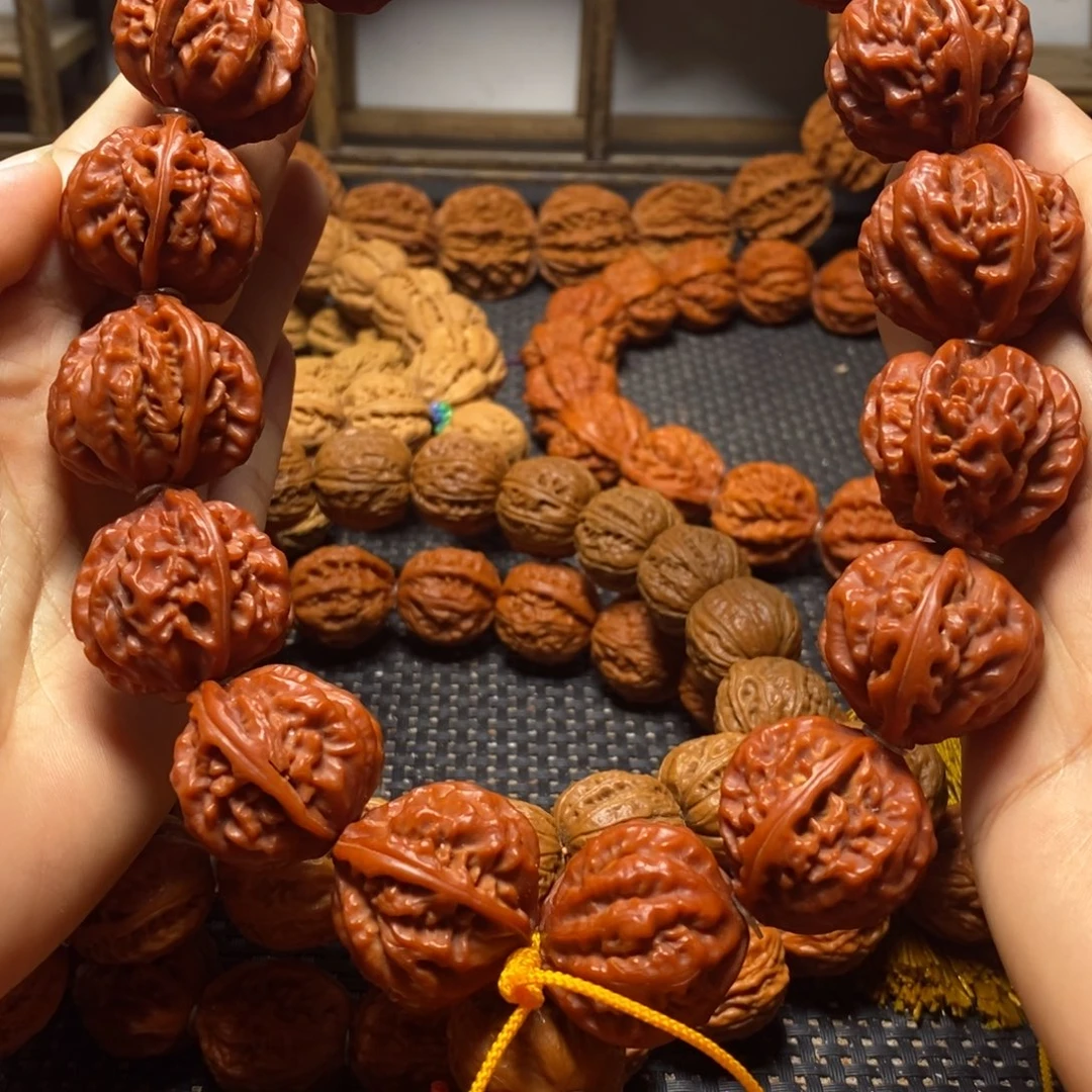 俗***度手串文玩核桃龙脊京八棱手持