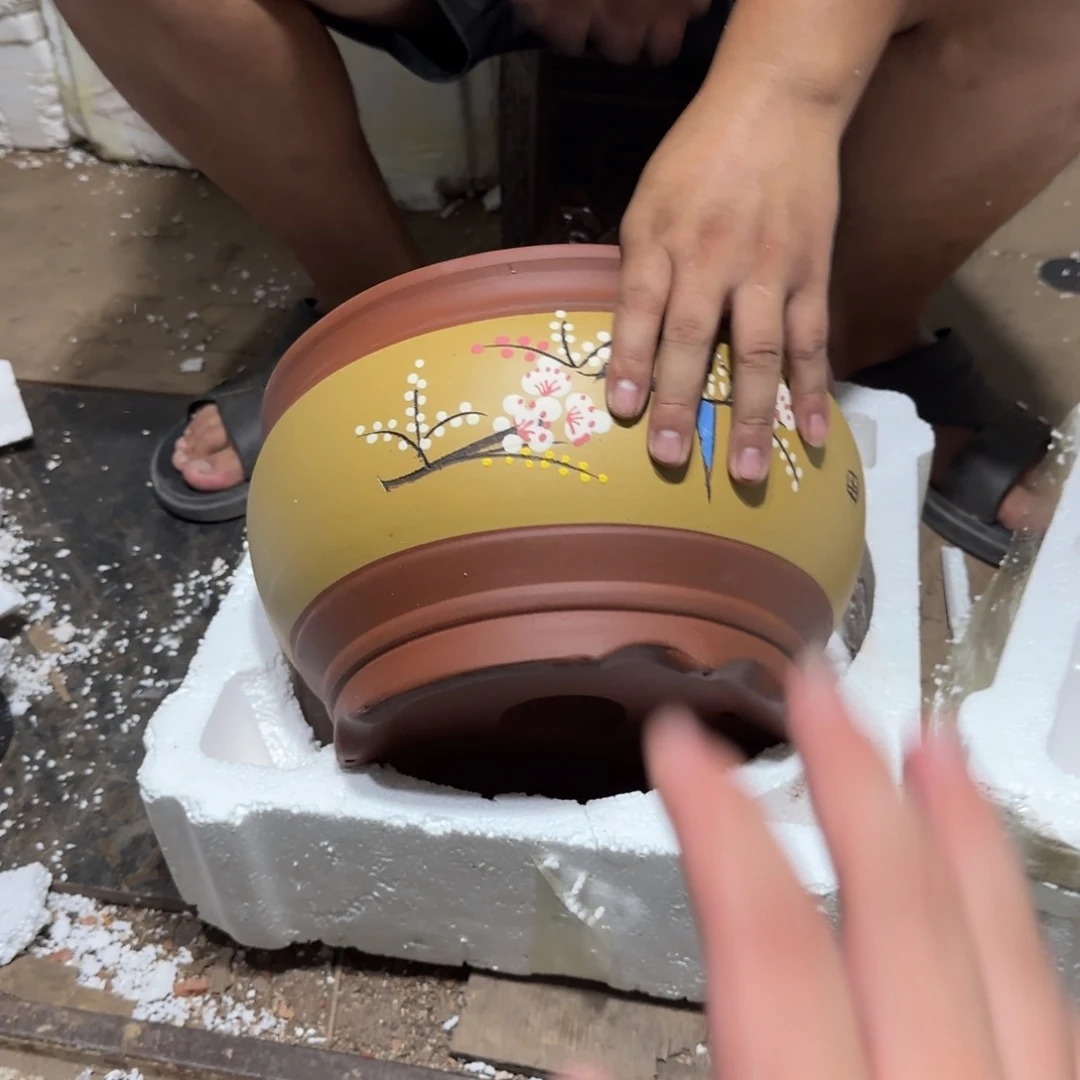 紫砂花盆口径25.18口径