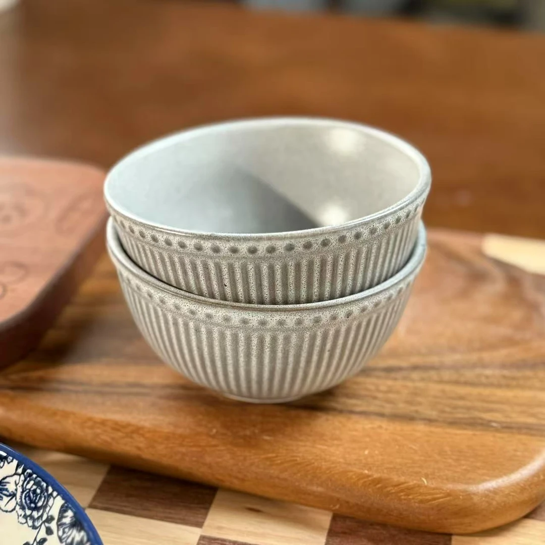 w32 复古陶瓷碗4.5英寸哑光饭碗中古做旧凉菜碗 微瑕 凑满20发货