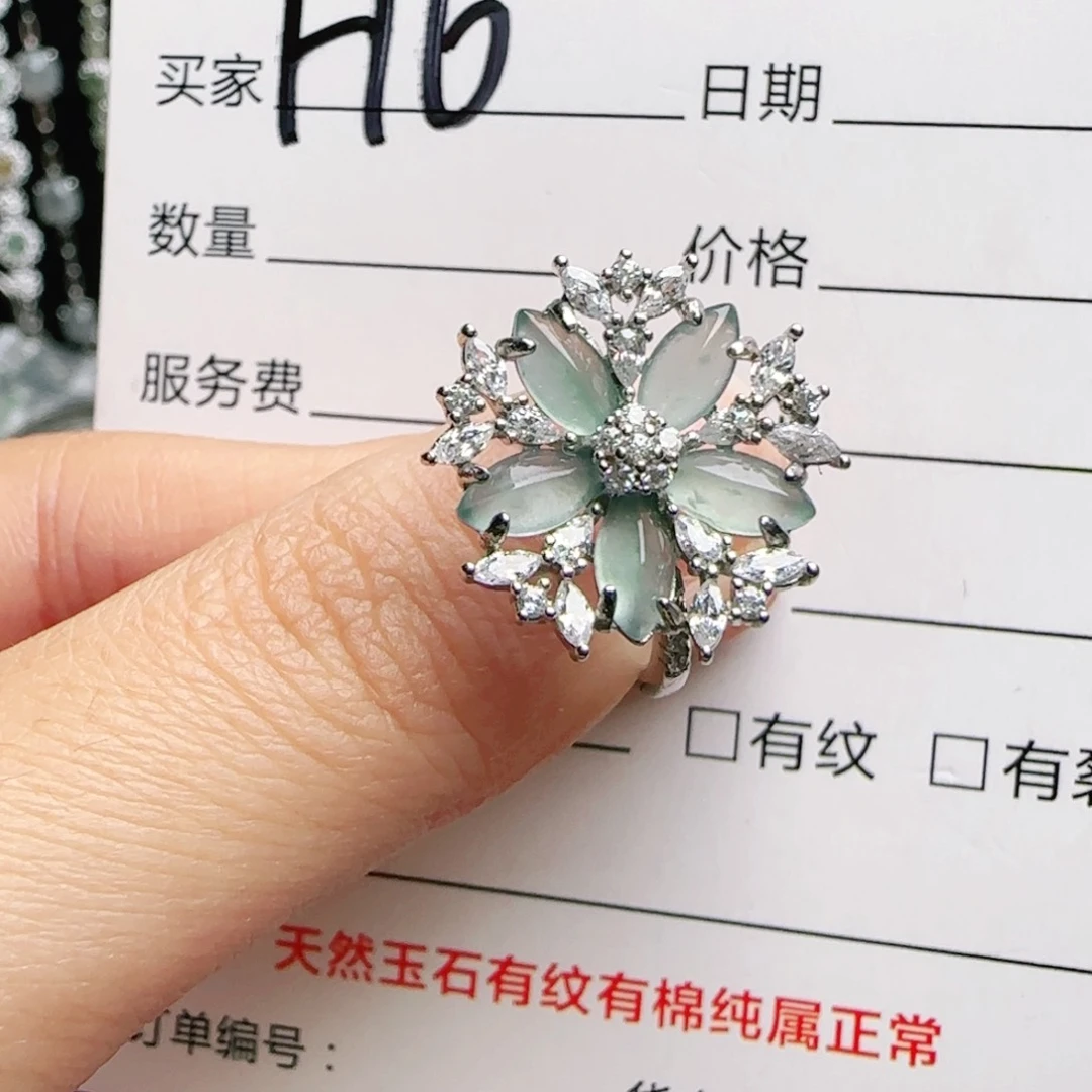 银S925镶嵌戒指翡翠