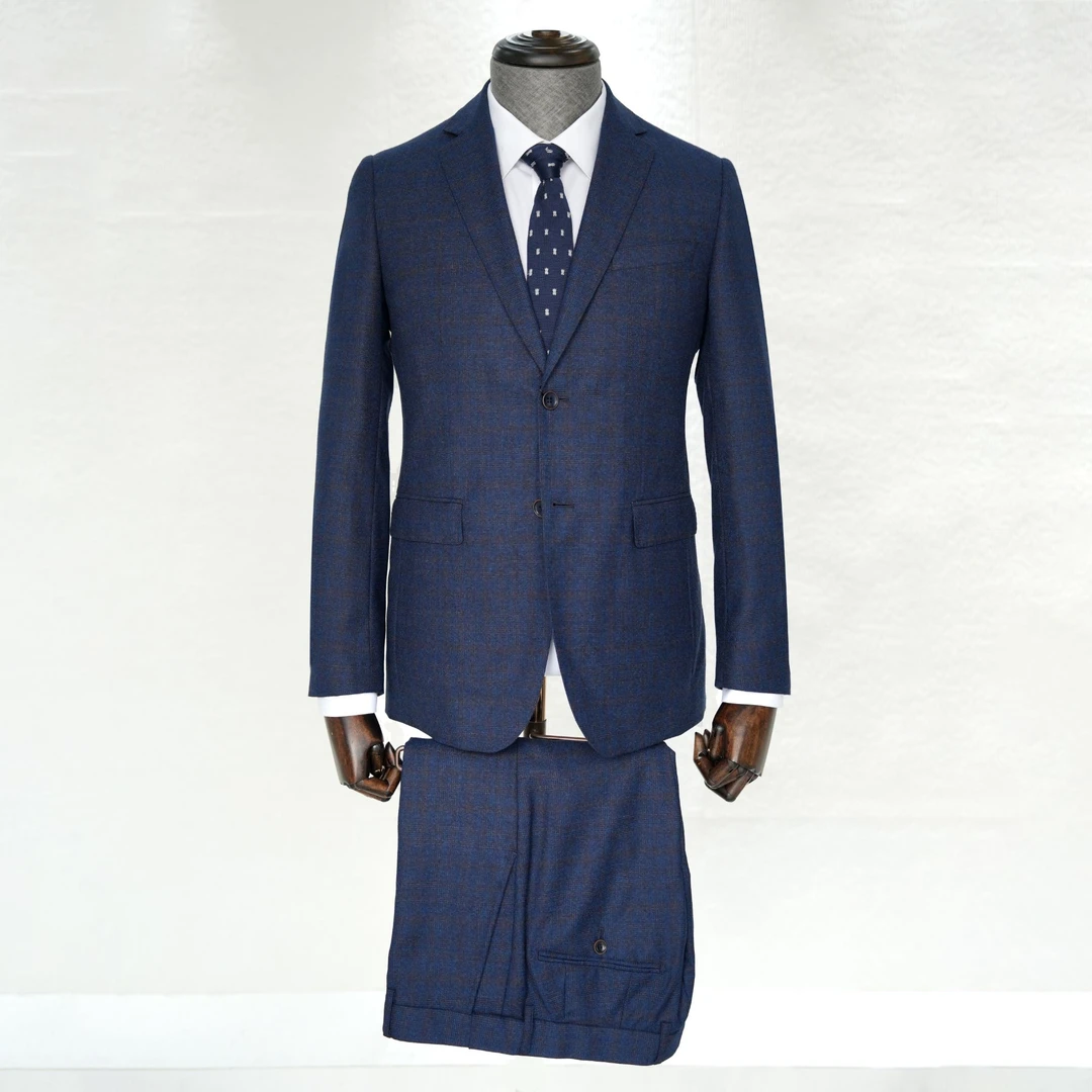 SINOER/希努尔休闲商务格纹修身西服/男士西装新郎2件套装A8213