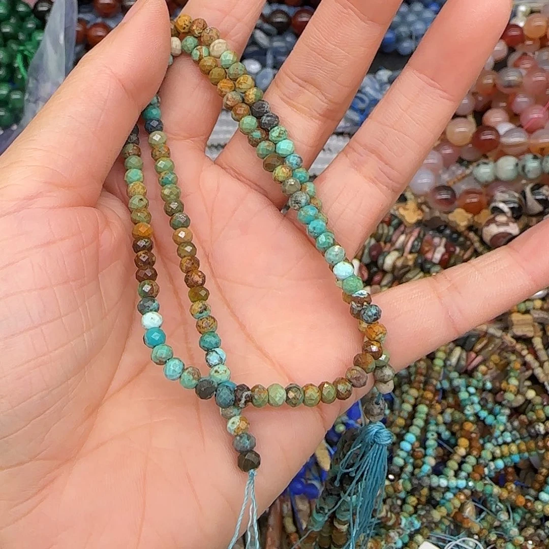 玛瑙/玉髓合金珠宝半成品4mm切面算盘一条02