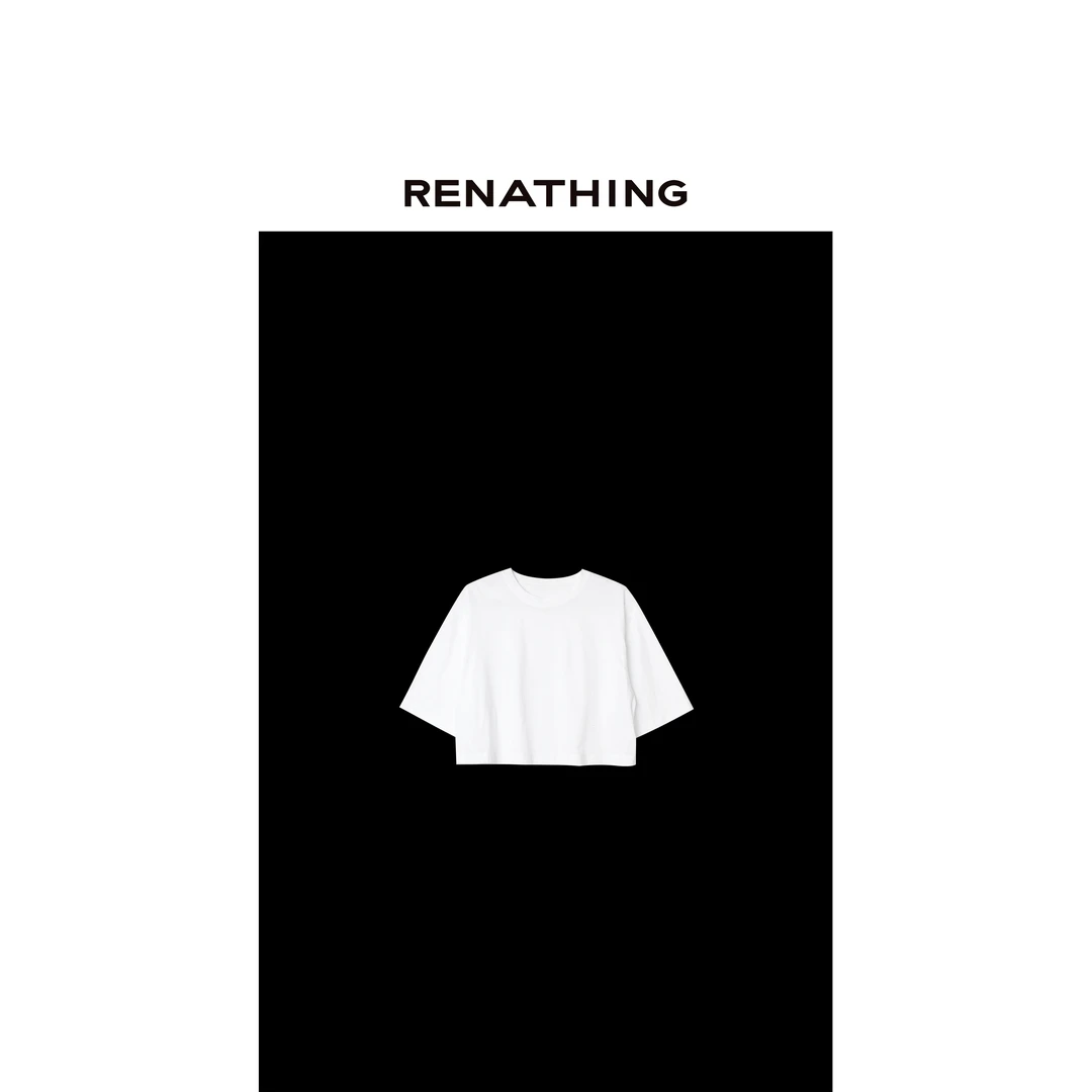 【RENATHING】圆领宽松短款T恤