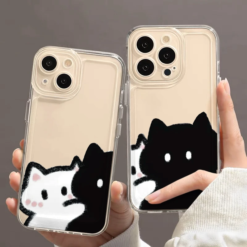 奥菲顿情侣抱抱小猫适用iphone16苹果手机壳华为vivo小米15oppo套