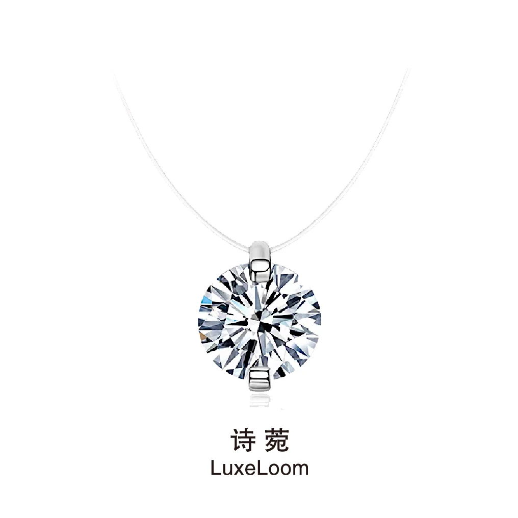 LuxeLoom/诗菀 坠链均925银合成锆石 【人鱼之泪项链】A0314