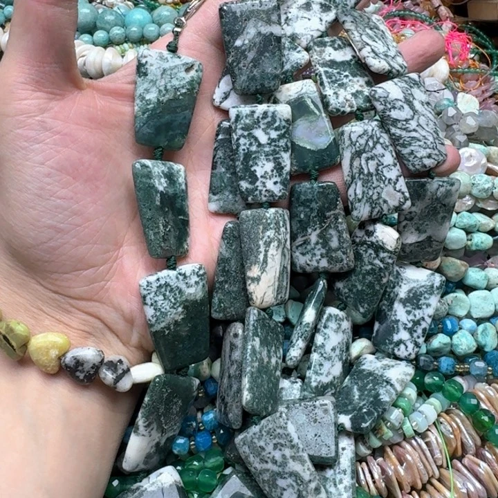 合金玛瑙/玉髓珠宝半成品一条水草玛瑙项链