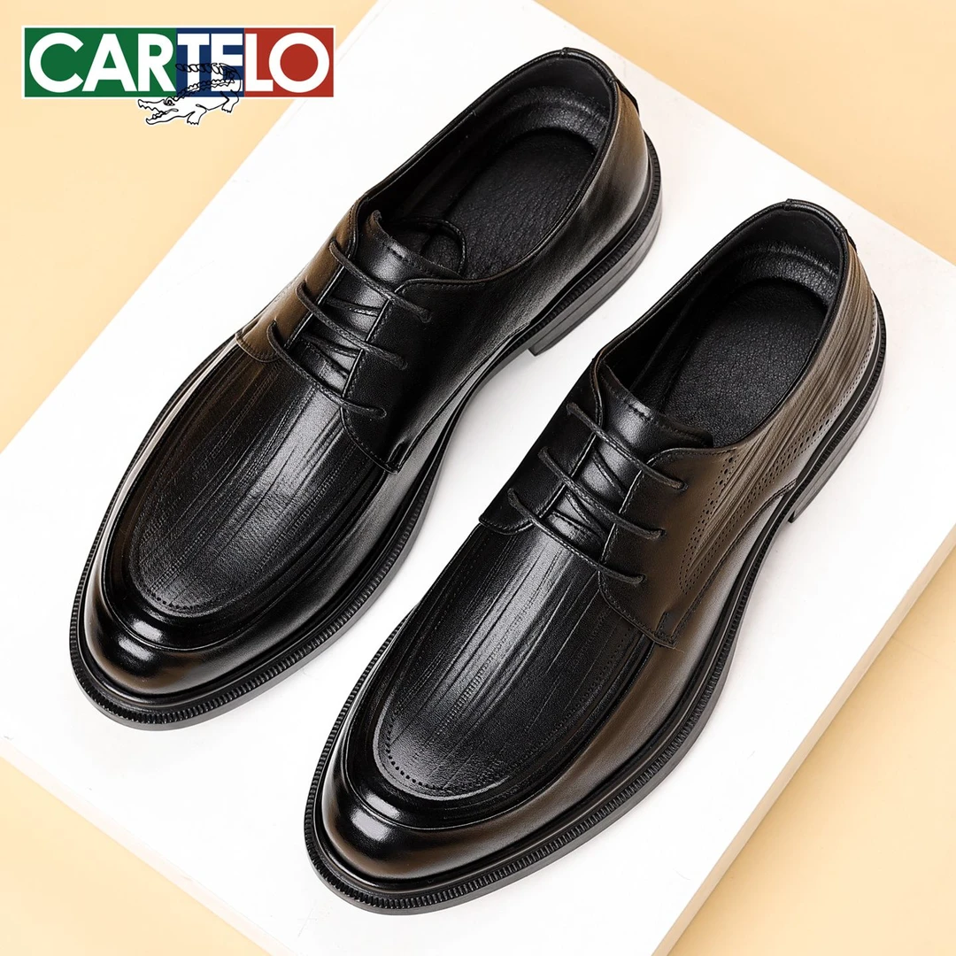 卡帝乐鳄鱼休闲皮鞋男款秋季商务正装德比鞋男士软底英伦风结婚鞋