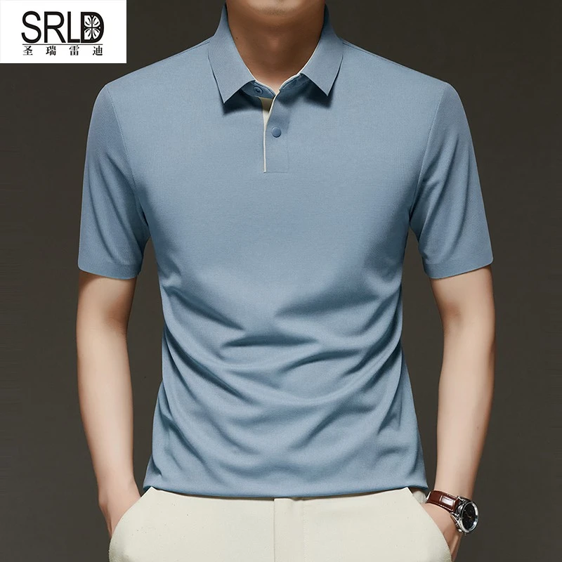 【无痕】t恤翻领夏季短袖商务正肩Polo衫无痕半袖商务休闲商务男装