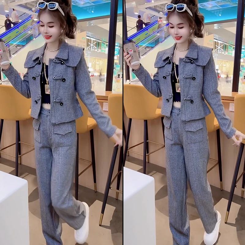 2025秋季新款时尚显瘦气质网红高档套装女高级百搭宽松大码两件套