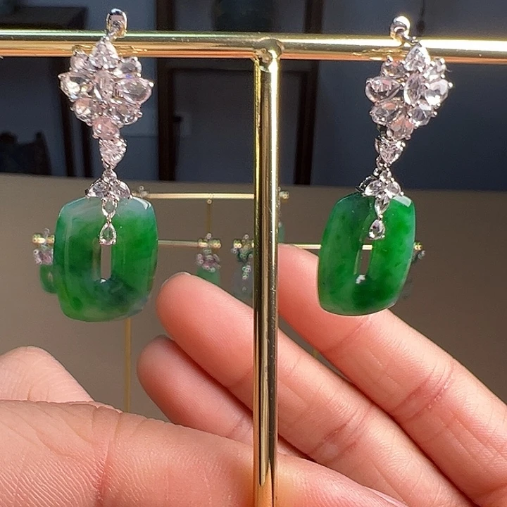 翡翠耳饰18K金镶嵌野*耳饰