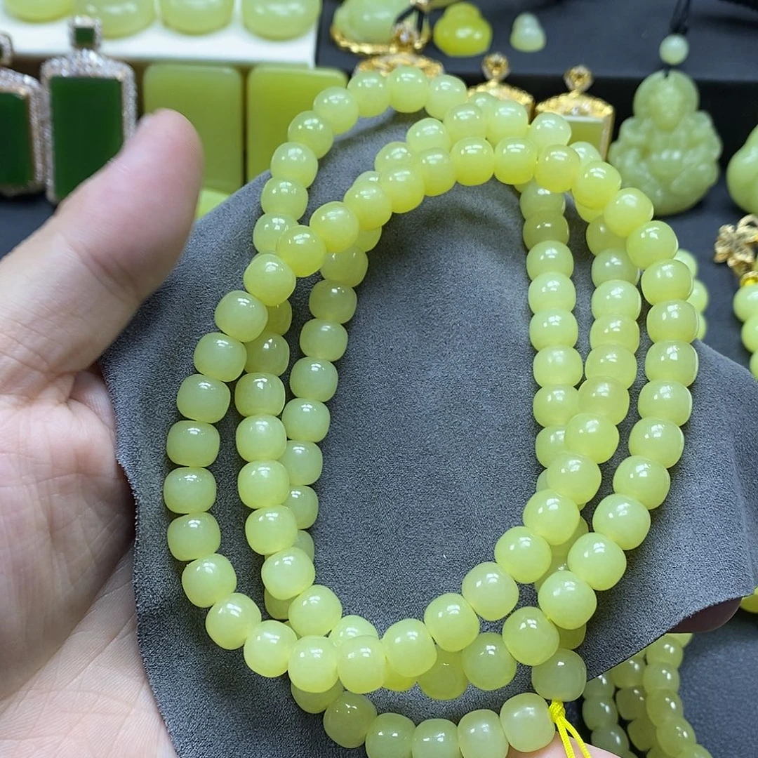 深***！和田玉（黄玉）未镶嵌手链