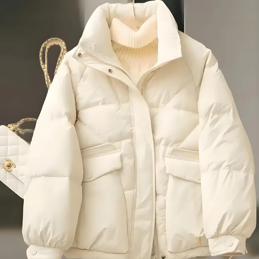 收腰长袖立领女秋冬轻职风休闲休闲修身宽松