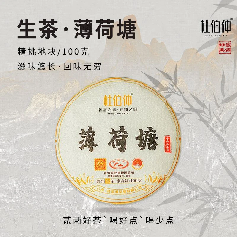 薄荷塘三类 2021年 杜伯仲茶业 普洱茶 生茶 100克/饼