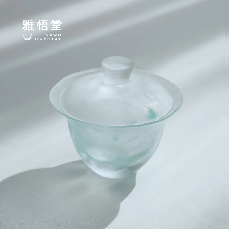 雅悟堂云峥盖碗水晶琉璃洒金泡茶碗功夫茶具品家用简约茶器