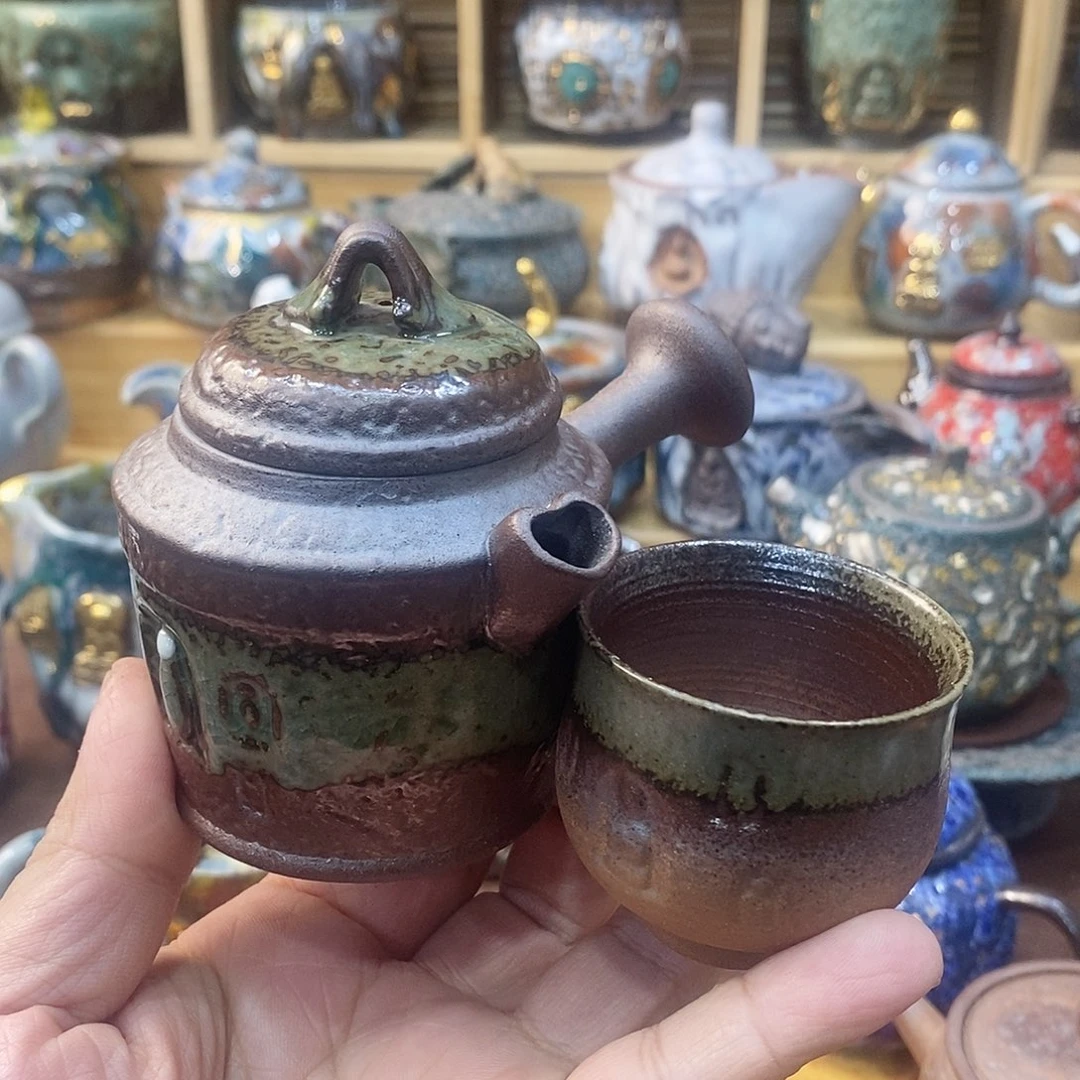 粗陶志野柴烧茶器