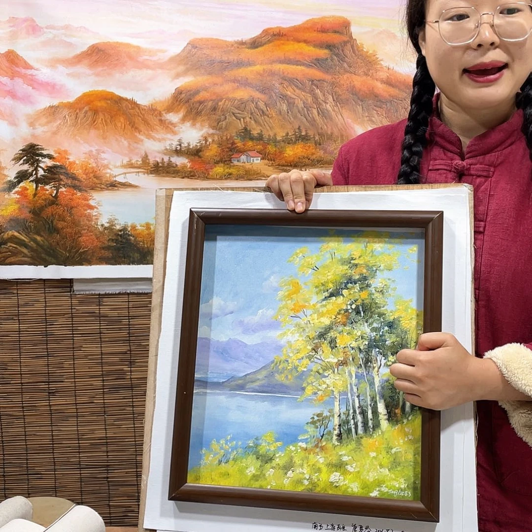 油画恭喜竞拍成功薇爽