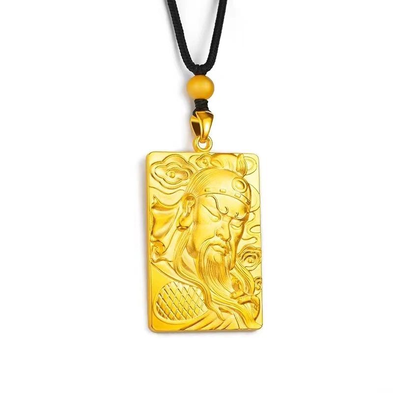 铜合金项链 铜合金不掉色关公项链牌