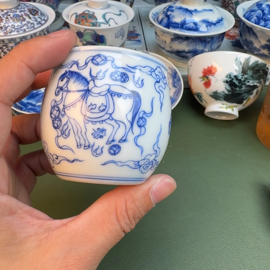 陶纯手工纯手绘茶具石头