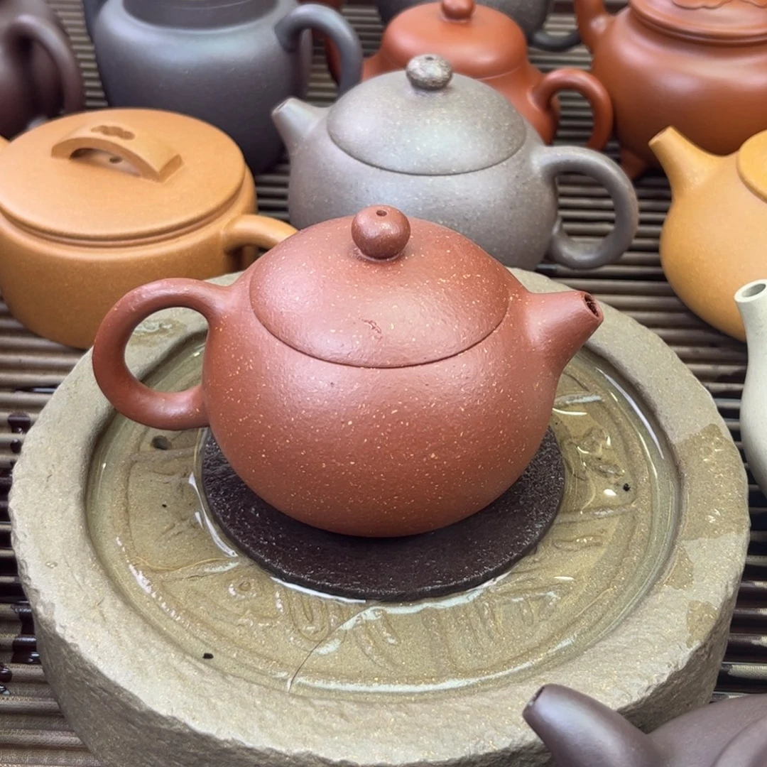紫砂茶壶全红红降坡 西施160c