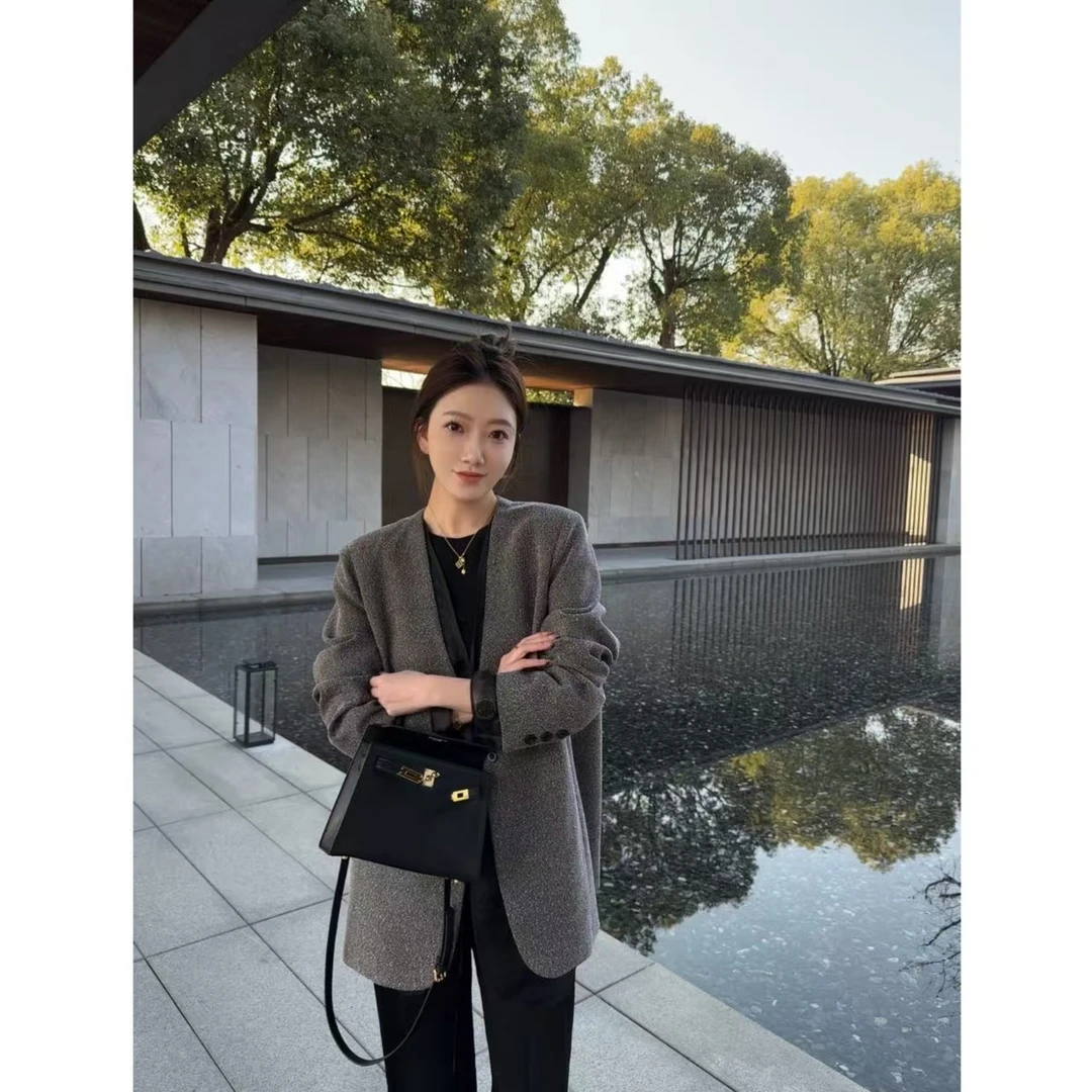 2025春季新款气质时尚休闲百搭设计师宽松春秋西装