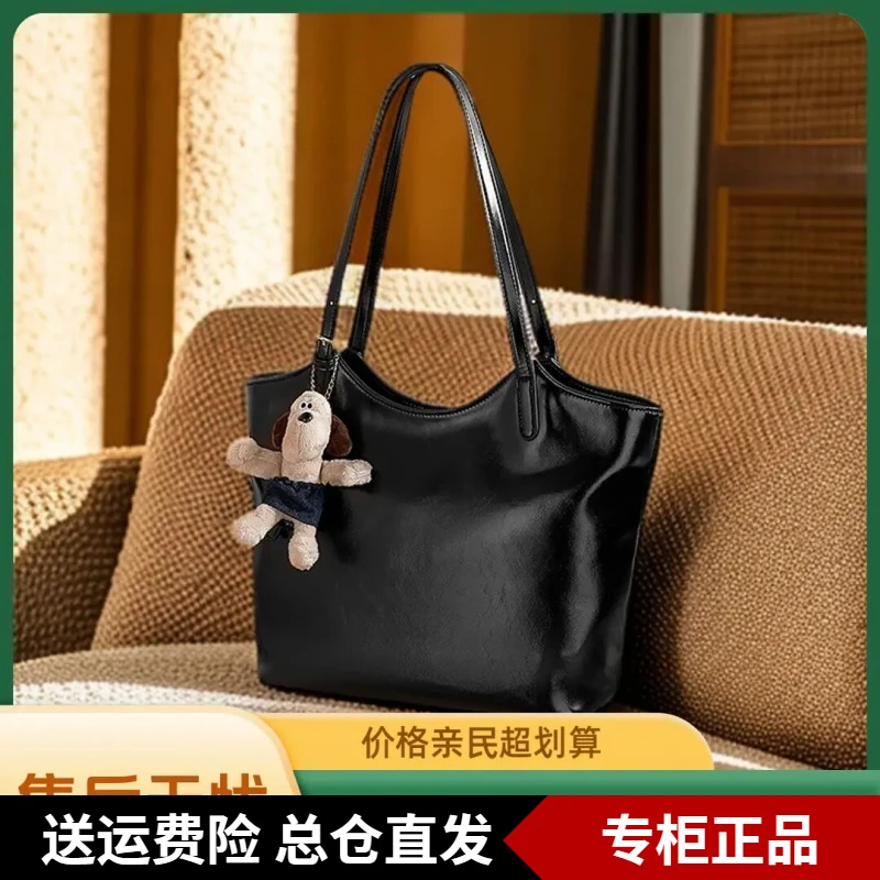 稻草人包包轻便包包纯色简约托特包学生通勤单肩包高级上课通勤包