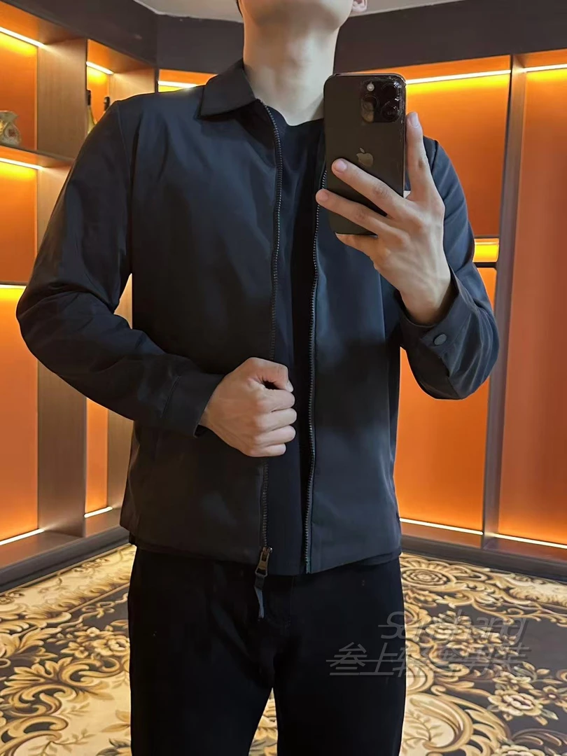 秋季商务休闲（翻领竖条纹）男士夹克外套